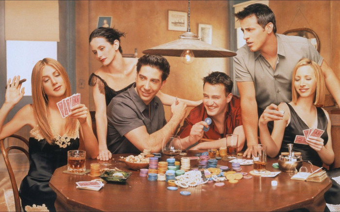 Friends playing poker